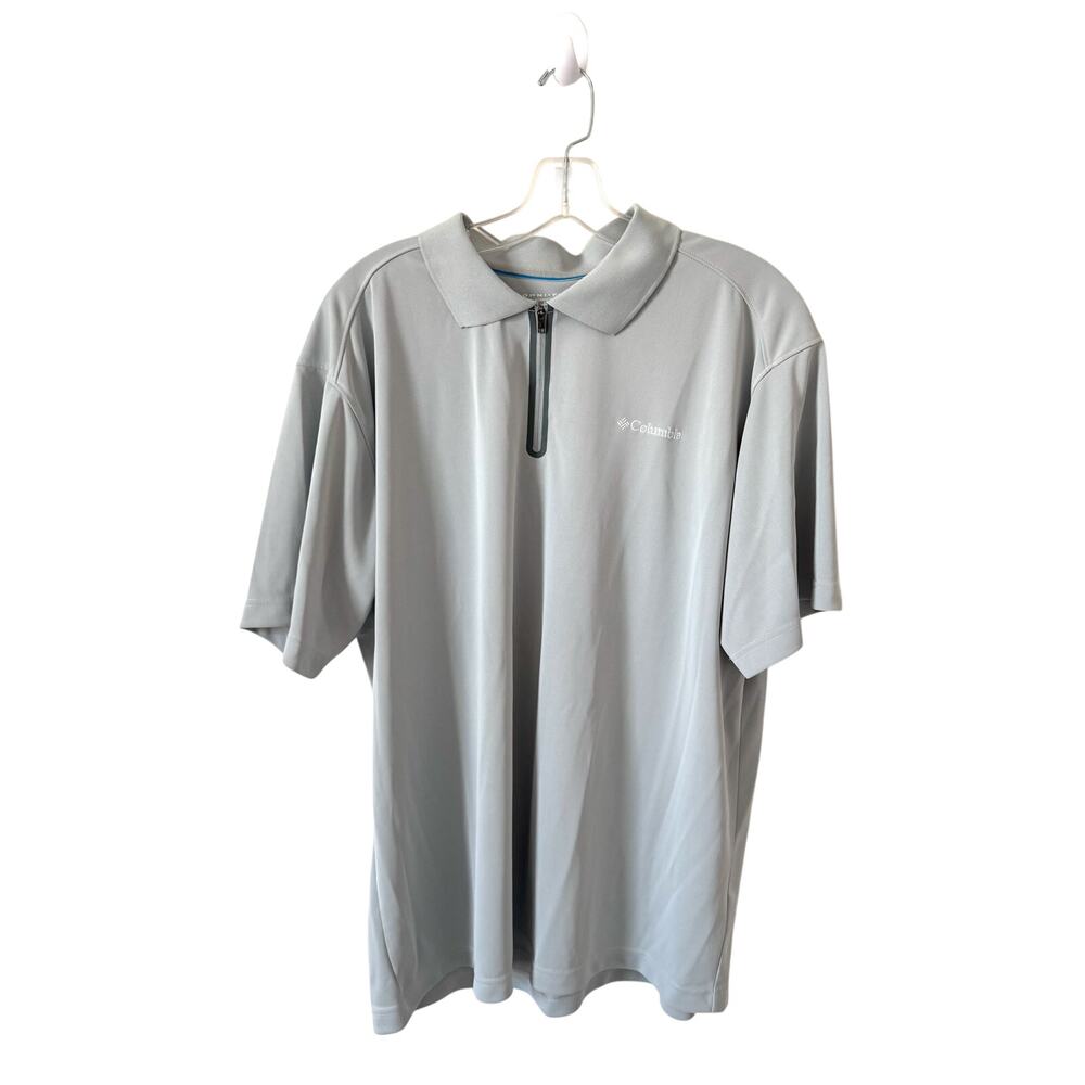Columbia Lightweight Zipper Quarter Zip Polo Shirt Gray Size XL